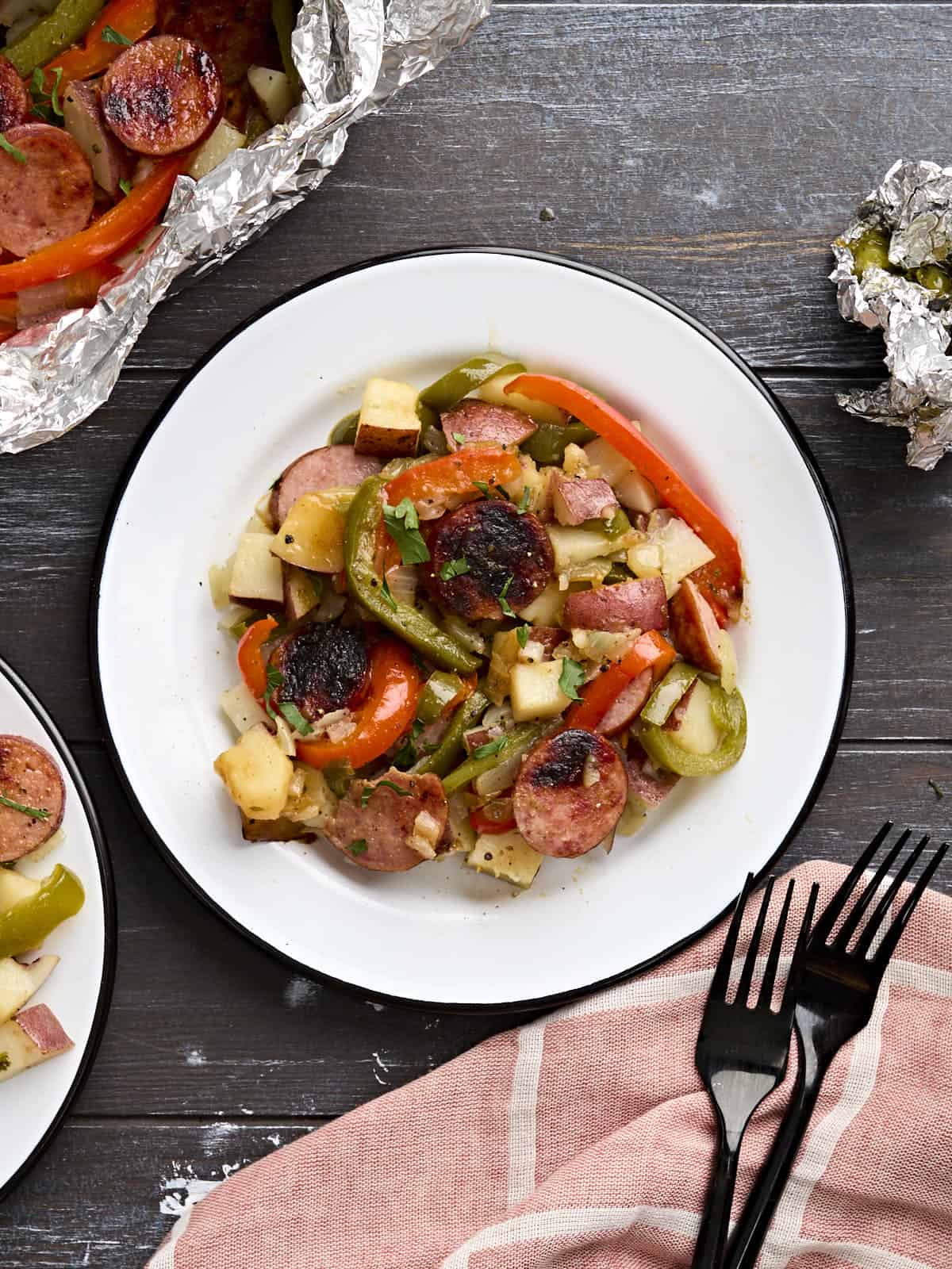 Grilled Sausage and Peppers Foil Packet