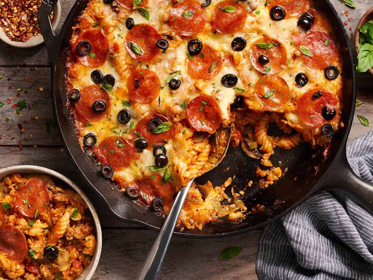 Skillet Pizza Casserole